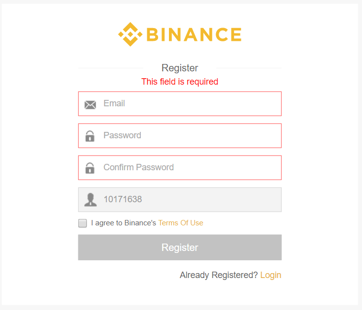binance account log in